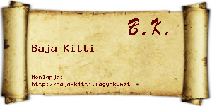 Baja Kitti névjegykártya
