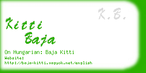 kitti baja business card